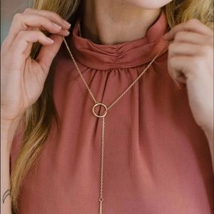 Nashelle Heather drop Lariat necklace